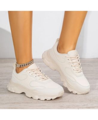 Lidia Mixed Material Sneakers