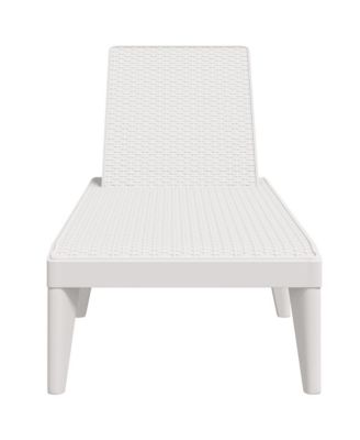 Sun Lounger White Polypropylene Medium Multi-Position Backrest