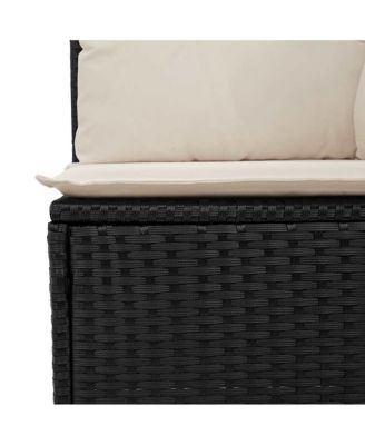 Garden Sofa Black PE rattan Small UV-resistant materials
