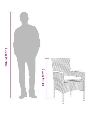 Garden Chair Black, Cream White