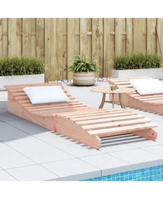 Sun Lounger Natural wood Solid Douglas wood 80.7 x 27.6 x 12.4 in