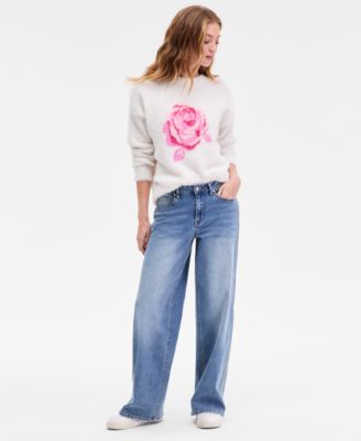 Madden Girl - Juniors' Ultra 90s Metallic-Stripe Jeans