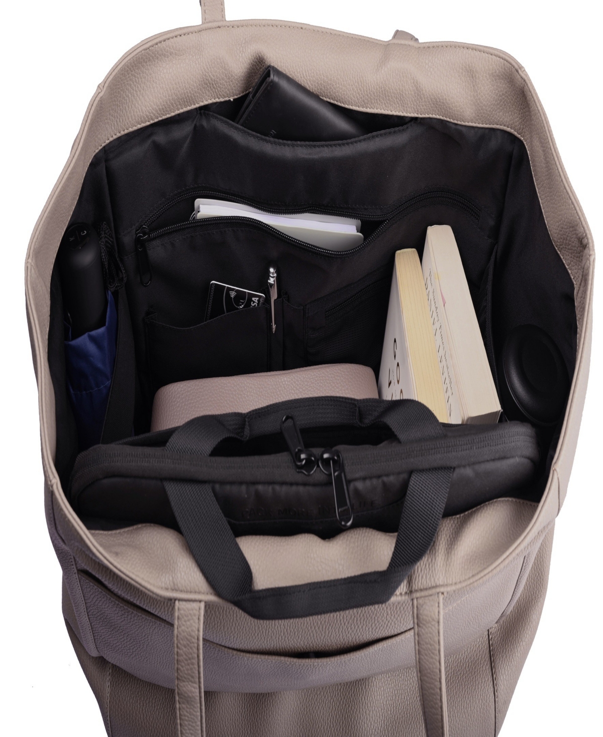 Kenneth Cole Reaction Faux Leather Marley 16" Laptop Tote With Removable Laptop Sleeve In Brown