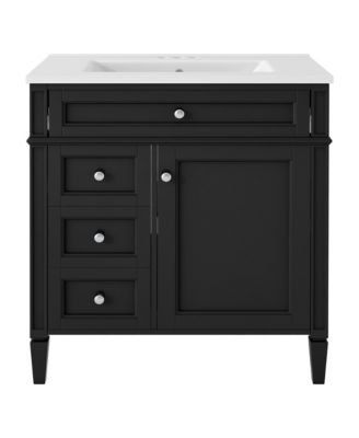 30inch Bathroom Vanity with Top Sink Modern Bathroom Storage Cabinet with 2 Drawers and a Tip out Drawer Single Sink Bathroom Vanity