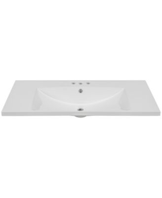 Single Bathroom Vanity Top with Ceramic Basin and 3 Faucet Holes