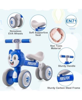 Baby Balance Bike No Pedal Lightweight Infant 4 Wheels Baby Bicycle