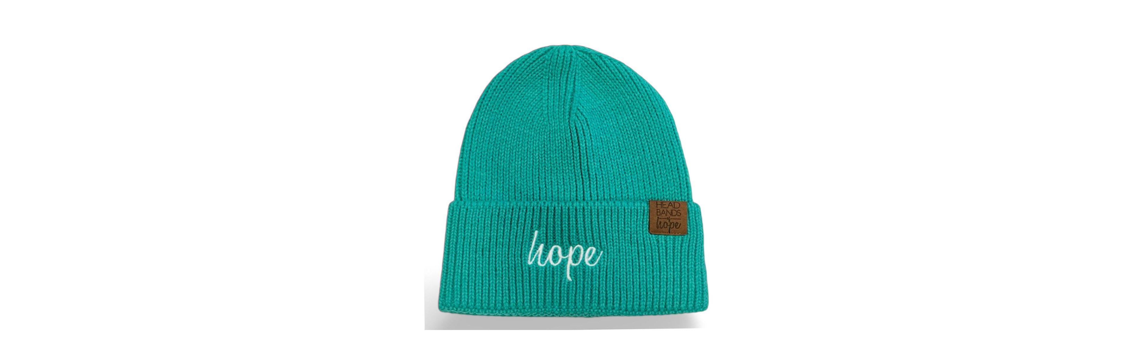 Women's Embroidered Hope Beanie - Teal