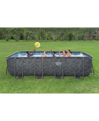 APX 365 18' x 9' x 52" Rectangular Above Ground Swimming Pool Set, Gray