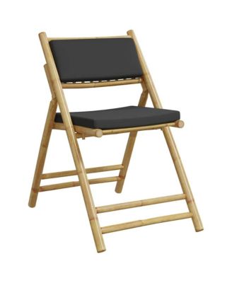 Bistro Chair Set of 2 Dark grey Bamboo, Polyester Standard