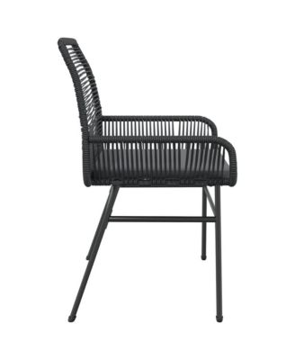 Garden Chair Black PE rattan Medium UV-resistant materials