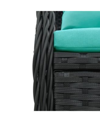 Reclining Patio Chair Black PE rattan Standard Size