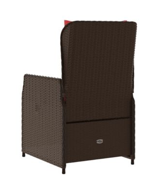 Reclining Patio Chair Brown, Red
