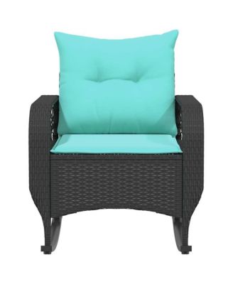 Patio Rocking Chair Black, Turquoise