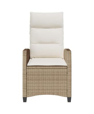 Reclining Garden Chair Beige PE rattan Standard