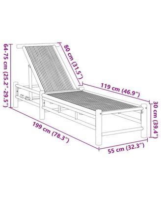  Sun Lounger Natural bamboo Bamboo Adult-size