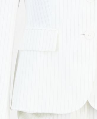 Women's Pinstripe Shawl-Collar Mid-Rise Pantsuit, Regular & Petites