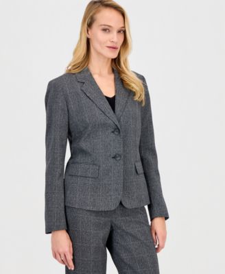 Women's Notch-Lapel Mid-Rise Straight-Leg Pantsuit 