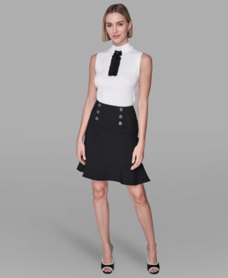 Women's Button-Detailed Peplum Skirt