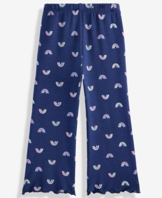 Greendog - Girls Toddler 2T-4T Mini Rainbow-Print Flare Pants