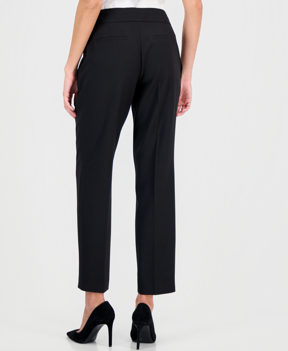 Le Suit Women's Notch-lapel Mid-rise Pantsuit In Black