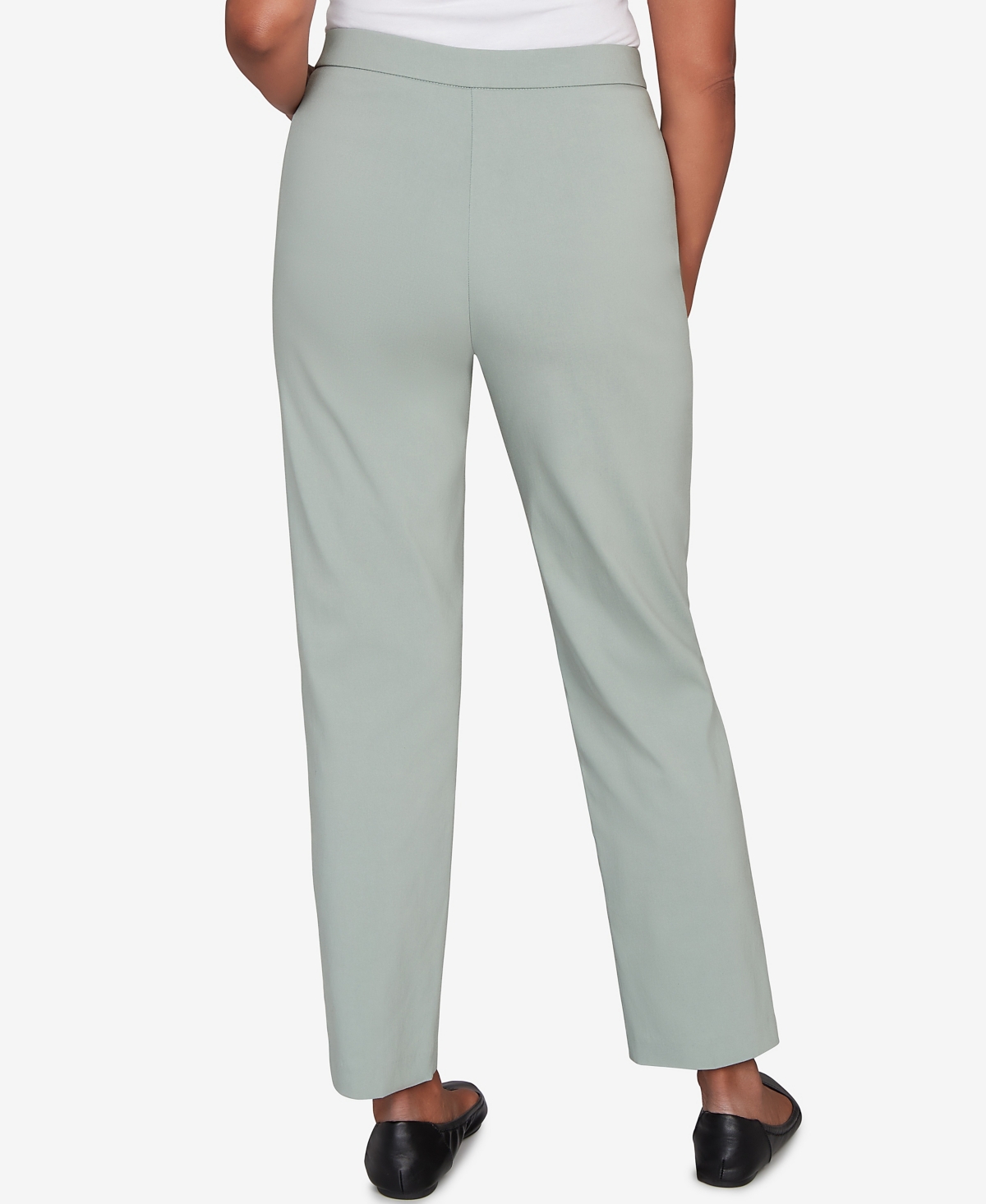 Alfred Dunner Petite Stockbridge Modern Millennium Average Length Pants In Green