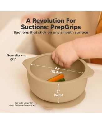 2-Pack Prep Baby Bowls with Suctions & Lids, Silicone Bowls for Baby Boy, Girl, Toddler Suction Bowl, Kids Bowl BPA-Free