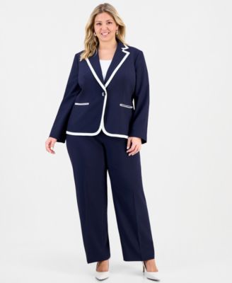 Plus Size Colorblocked Mid-Rise Wide-Leg Pantsuit 