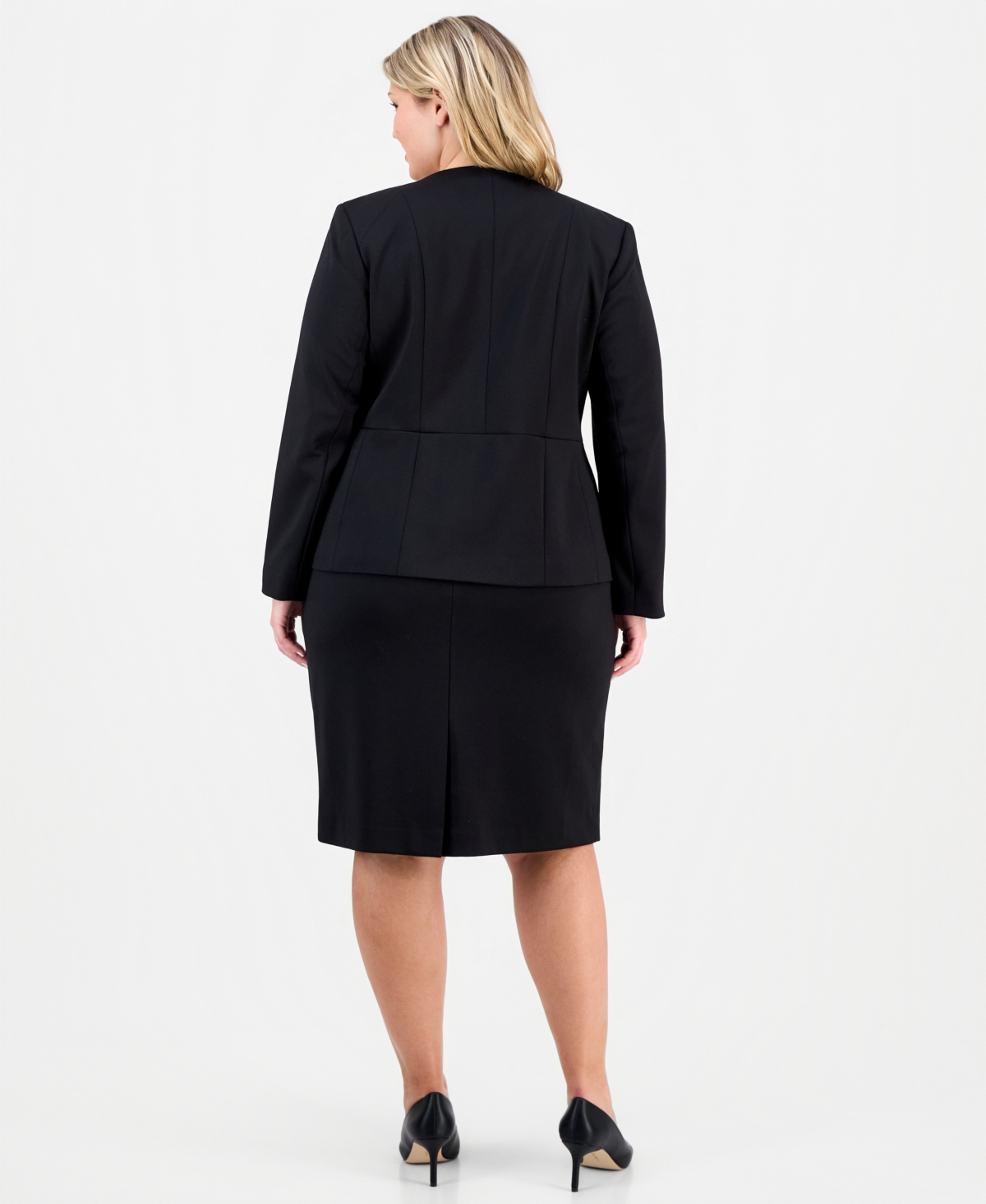 Le Suit Plus Zip-Front Jacket & Slim-Fit Skirt