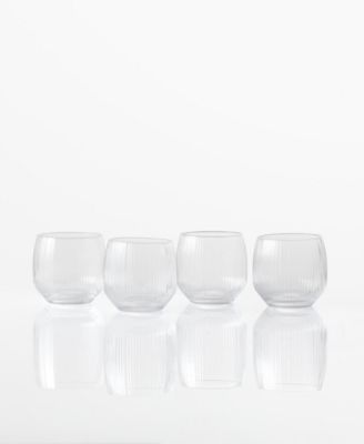 Estiva Textured Double Old-Fashioned Glasses, Set of 4