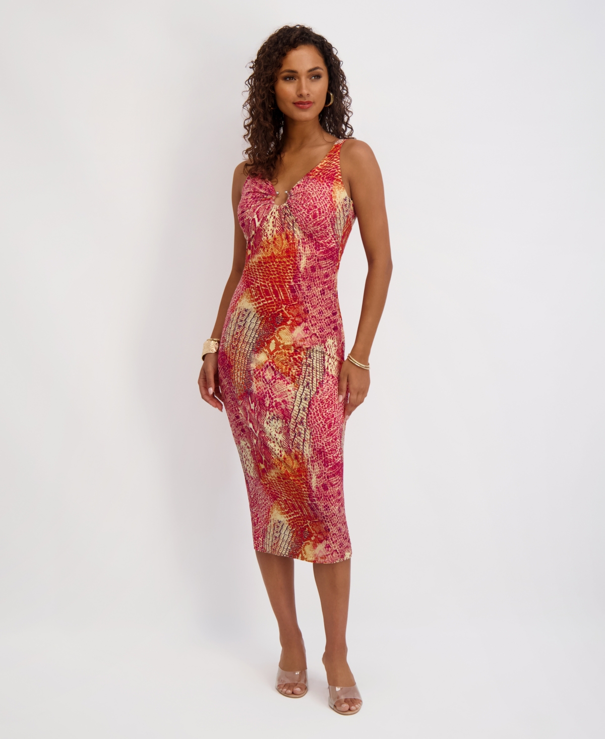 Siena Women's Keyhole Detail Printed Dress