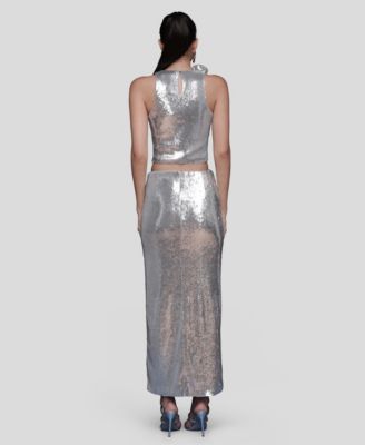 Women's Rose Applique Sleeveless Top