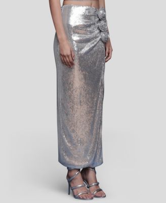 Women's Asymmetrical Ruched Midi Skirt