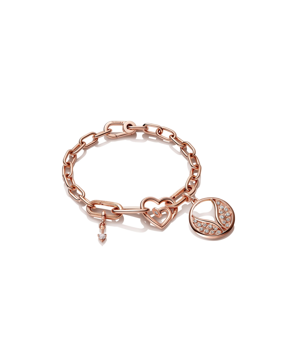 Pandora Rose Gold Plated Heart Link Clip Charms