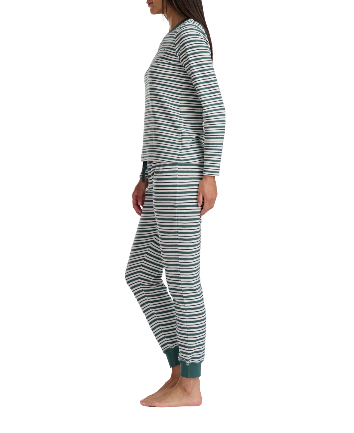 Tommy Hilfiger Women's 2-pc. Packaged Printed Thermal Pajamas Set In Blue