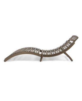 Wood Foldable Chaise Lounge - Brown