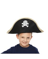 Kids Costume Pirate Hat - Black