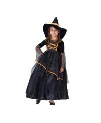 Halloween Witch Dress & Hat Costume Set - Kids Girls