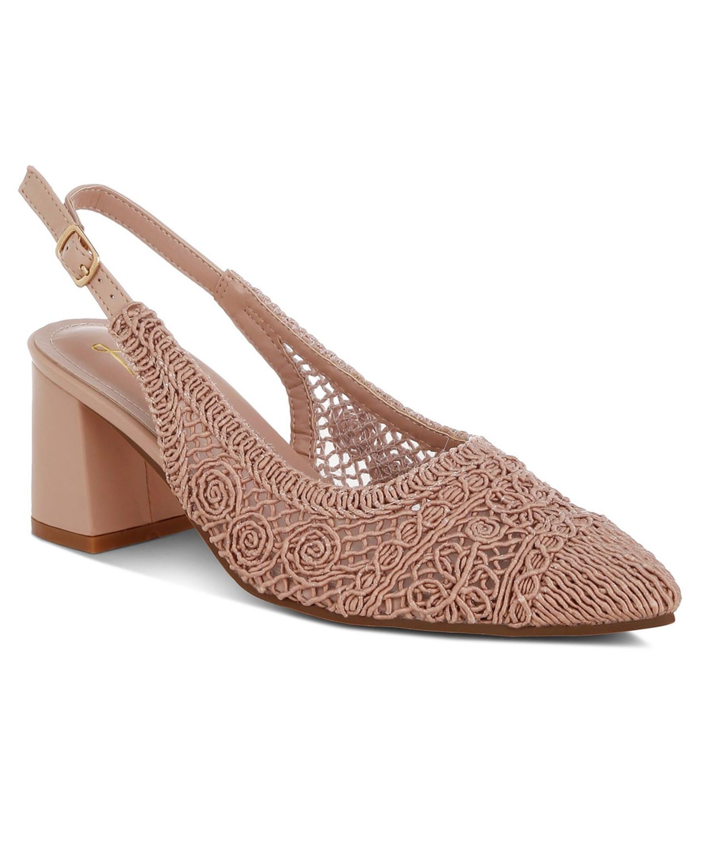 Женские сандалии London Rag Tolina Woven Design Slingback, цвет: Розовый — фото 4