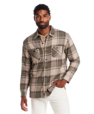 Men's Sherpa-Lined Flannel Shirt Jacket