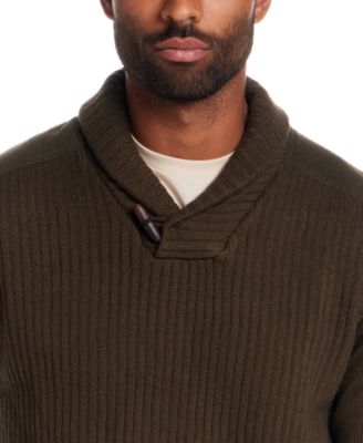 Men's Textured Fisherman Shawl Collar Sweater