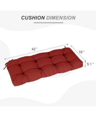 42" x 19.3" x 5.1" Outdoor Polyester Tufted Bench Cushion, Water-resistant & Fade-Resistant, Cushion for Love Seat