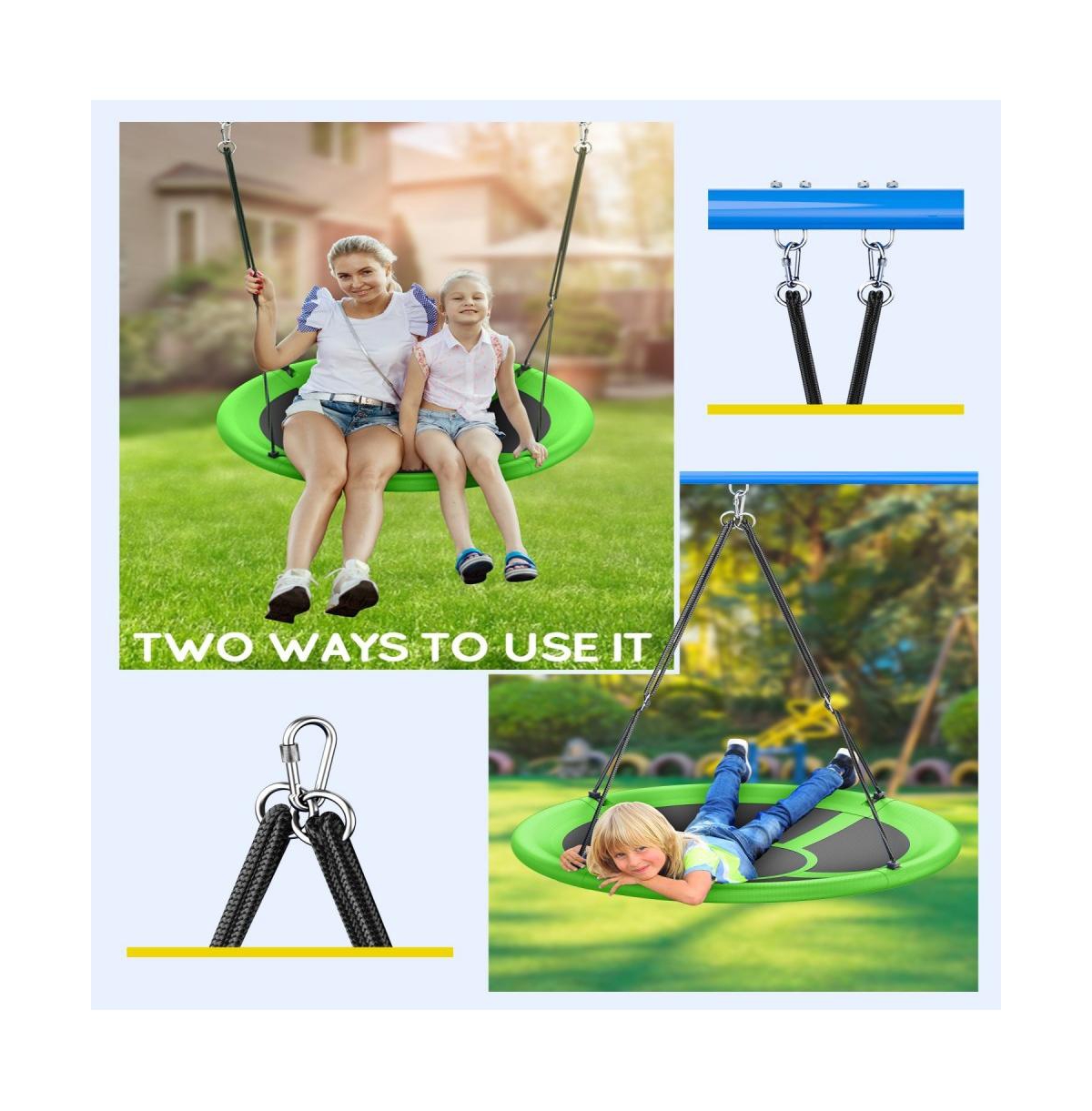 43" Saucer Swing (Kids & Adults): 700lbs Capacity, Waterproof