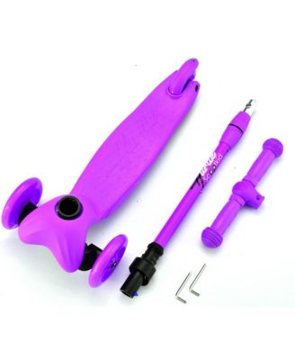 Lightweight and Adjustable Mini Kickboard  Scooter with LED Light Wheel for Kids (Purple)