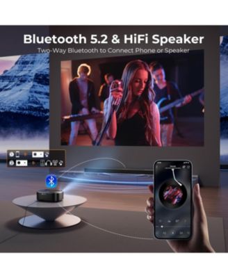 4K Projector with Wifi and Bluetooth, ELEPHAS Outdoor Movie Projector with NETFLIX/Prime Video/YouTube Built-in, 100,000+ Apps Supported