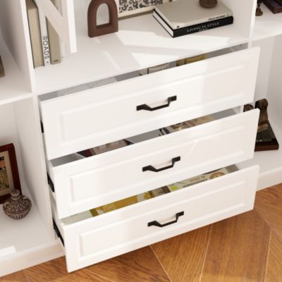 6-door 2-drawer kitchen storage cabinet with movable shelves,pantry