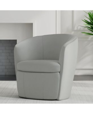 single club chair 100 percent Italian leather ice color swivel design