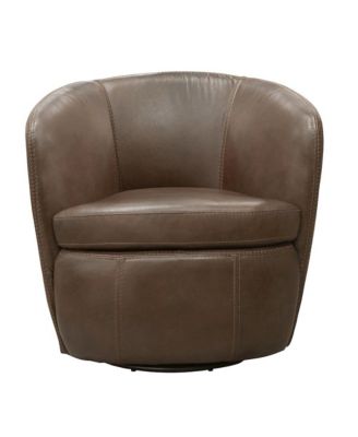 Vintage 100% Italian Leather Swivel Club Chair