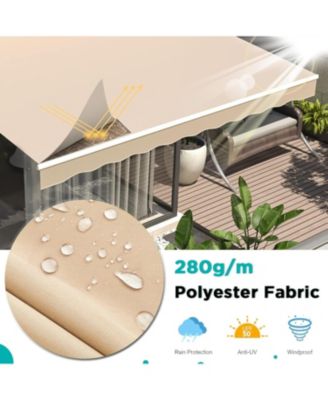 8.2'x6.5' Manual Retractable Awning Sun Shade, Patio Awning Canopy