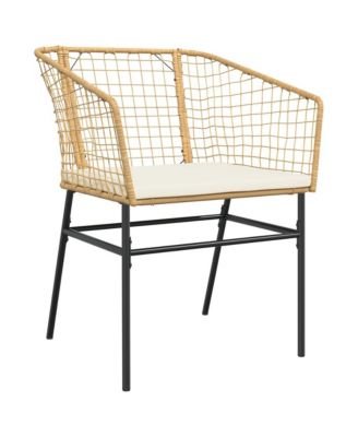 Garden Chair Brown PE rattan Standard Ergonomic Garden Chair