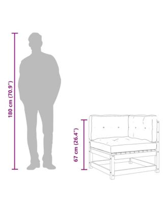 Garden Sofa Wax brown Solid pine wood 27.6 x 27.6 x 26.4 in